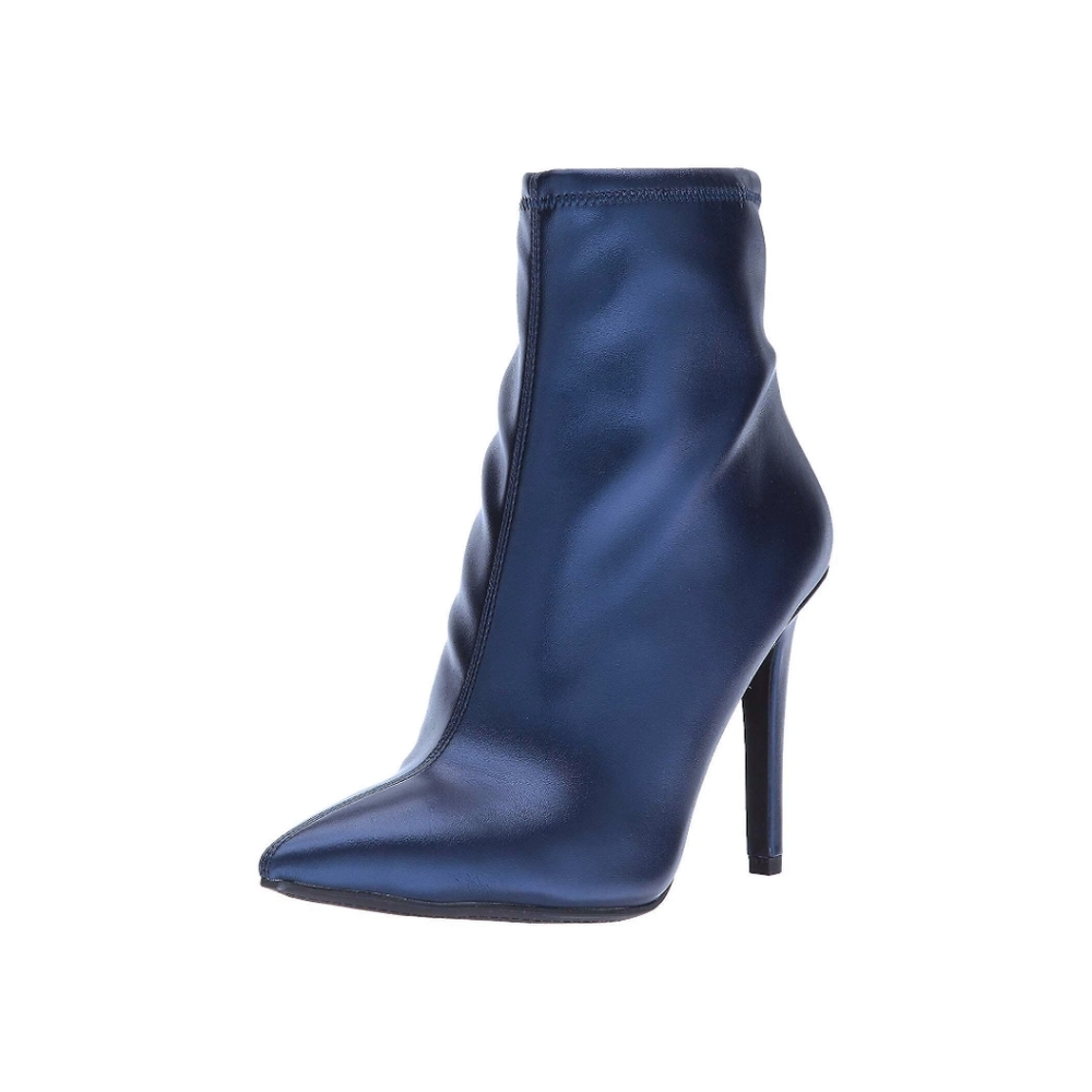 Jessica Simpson 💙 Women's Metallic Blue Pelina Stretch Ankle Booties, Size 7
